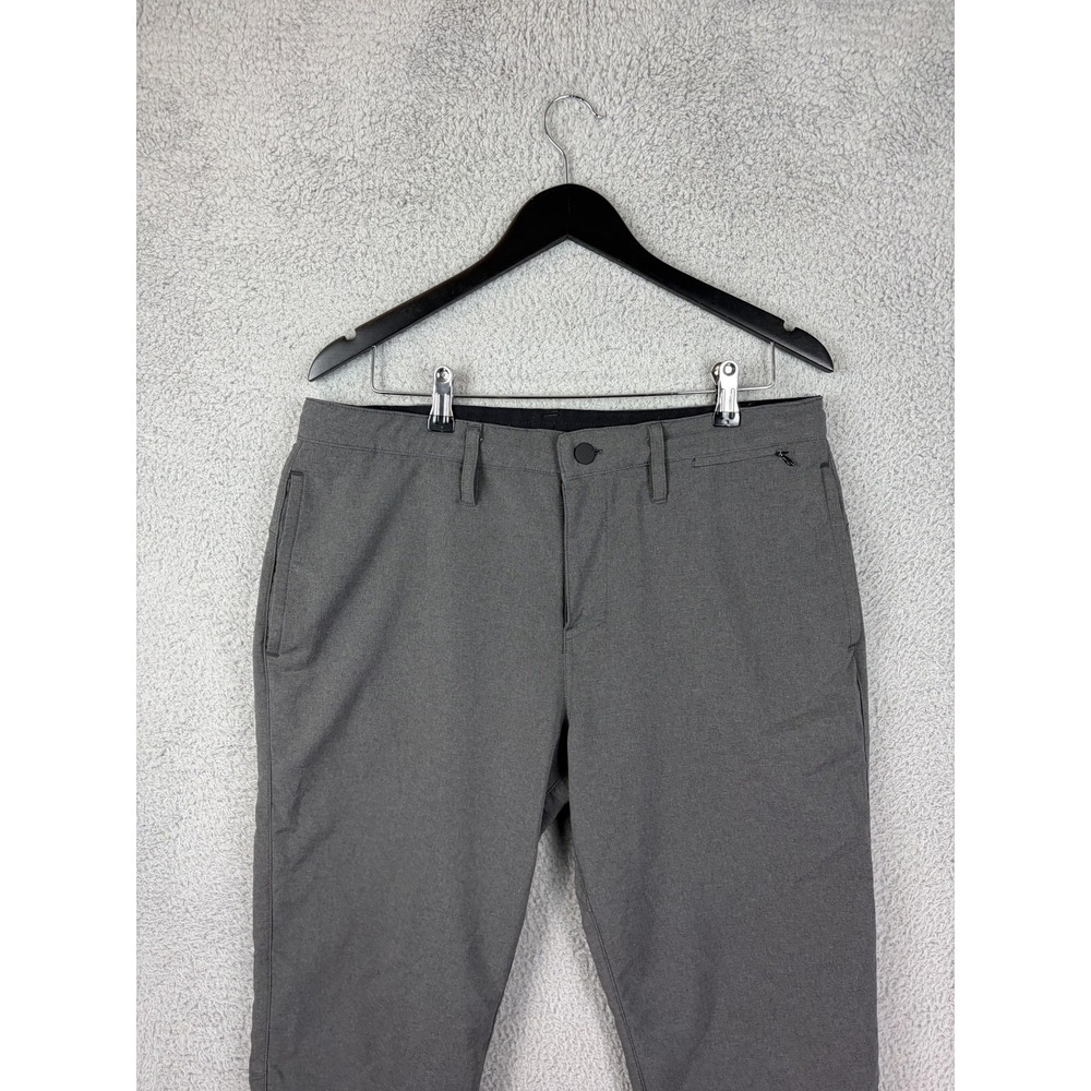 Zella Pants Mens 34 Gray Performance Stretch Zip Pocket Chino Casual Travel Men